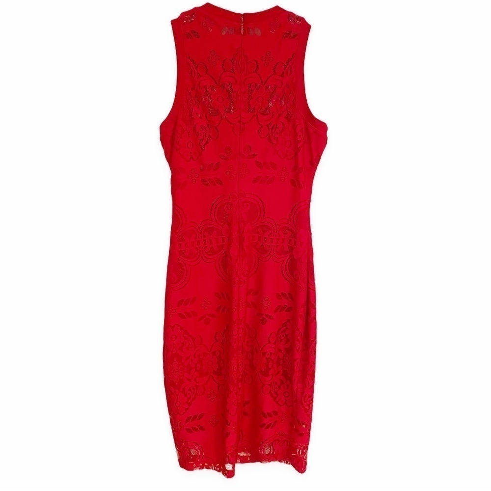 GUESS | Lace Sleeveless Knee Length Dress Red Size 2 - Picture 3 of 6